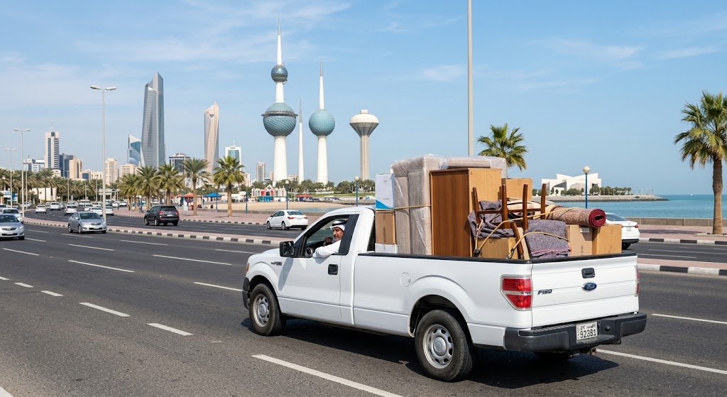 وانيت مع عمال نقل عفش في الكويت