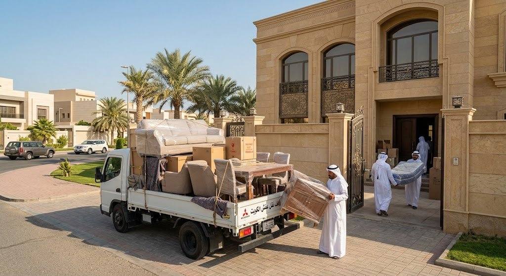 افضل وانيت بالكويت — سيارة وانيت وسائق مع عمال